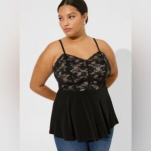 Torrid Studio Knit Lace Sweetheart Bustier Babydoll Cami Size 3x NWT